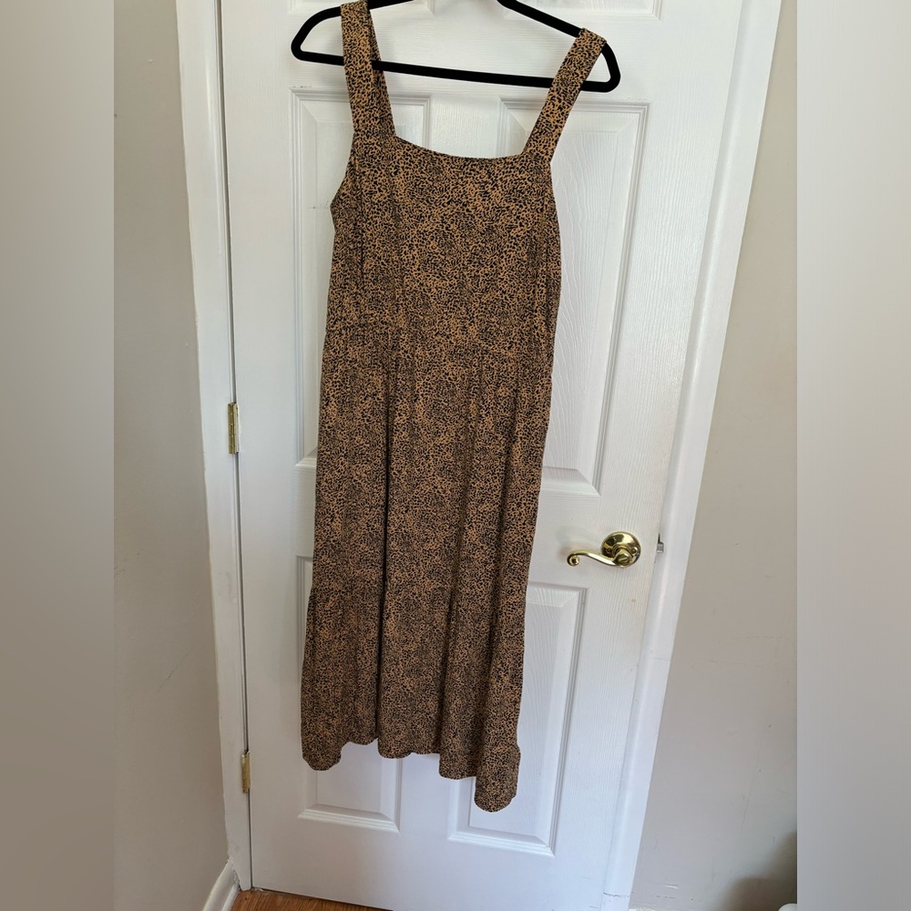 Amazon Essentials leopard print tiered midi dress